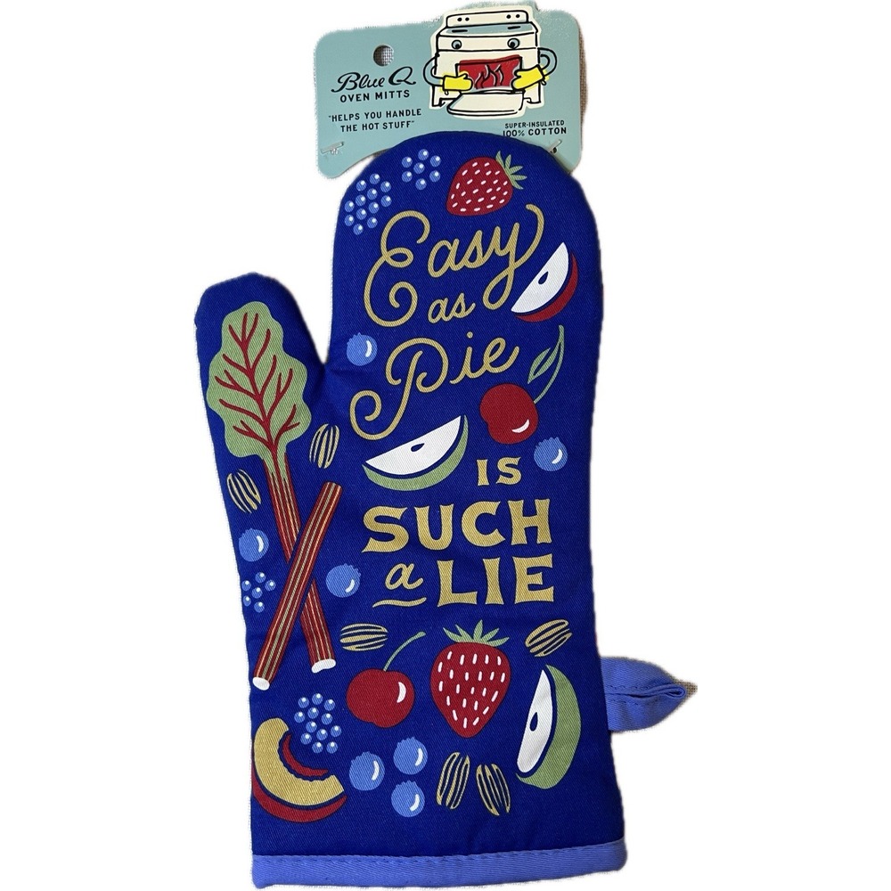 Blue Q Kitchen Oven Mitt 100% Cotton "Easy as Pie is Such a Lie"